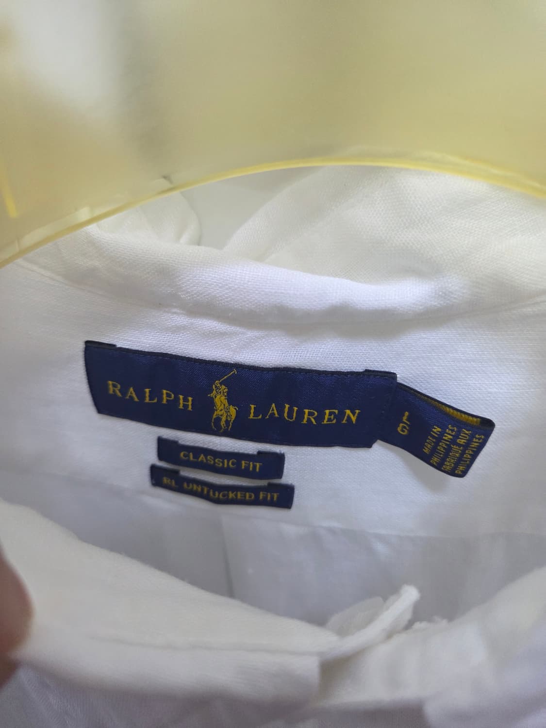 폴로 클래식핏/언턱드핏 린넨셔츠 화이트 L사이즈 상품이미지3