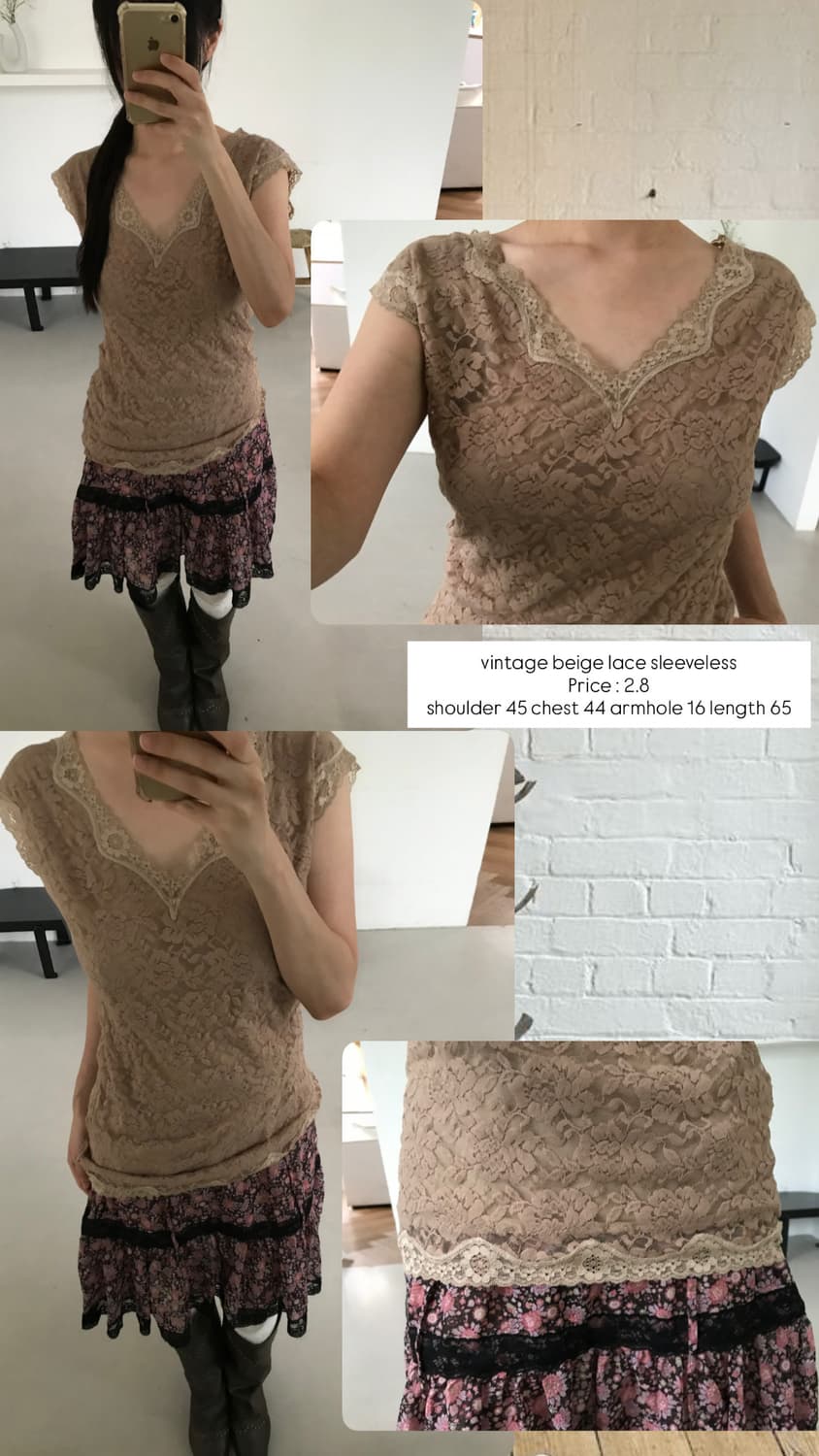 vintage lace sleeveless 상품이미지7