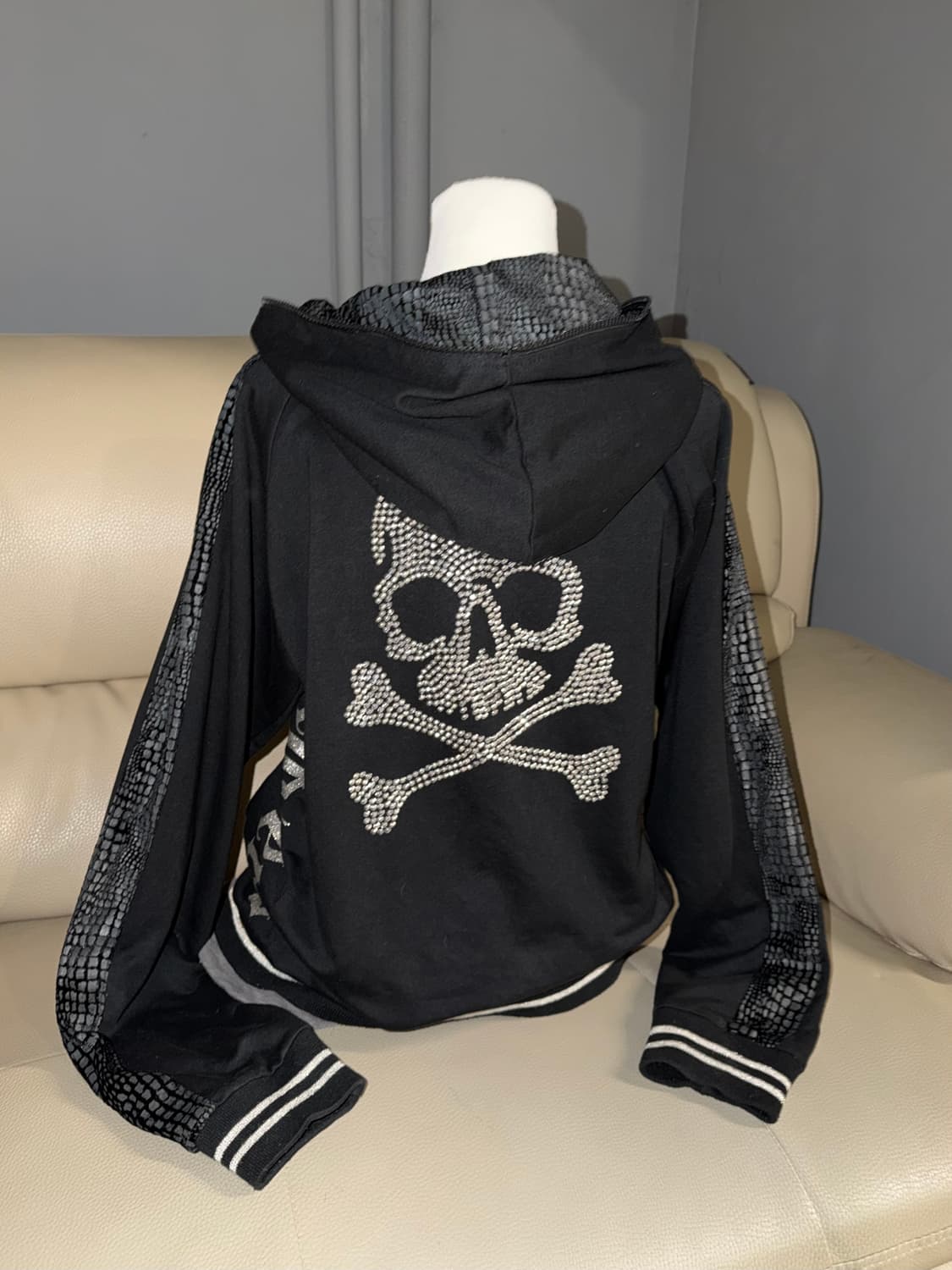 skull cubic python line hood zip-up 상품이미지1