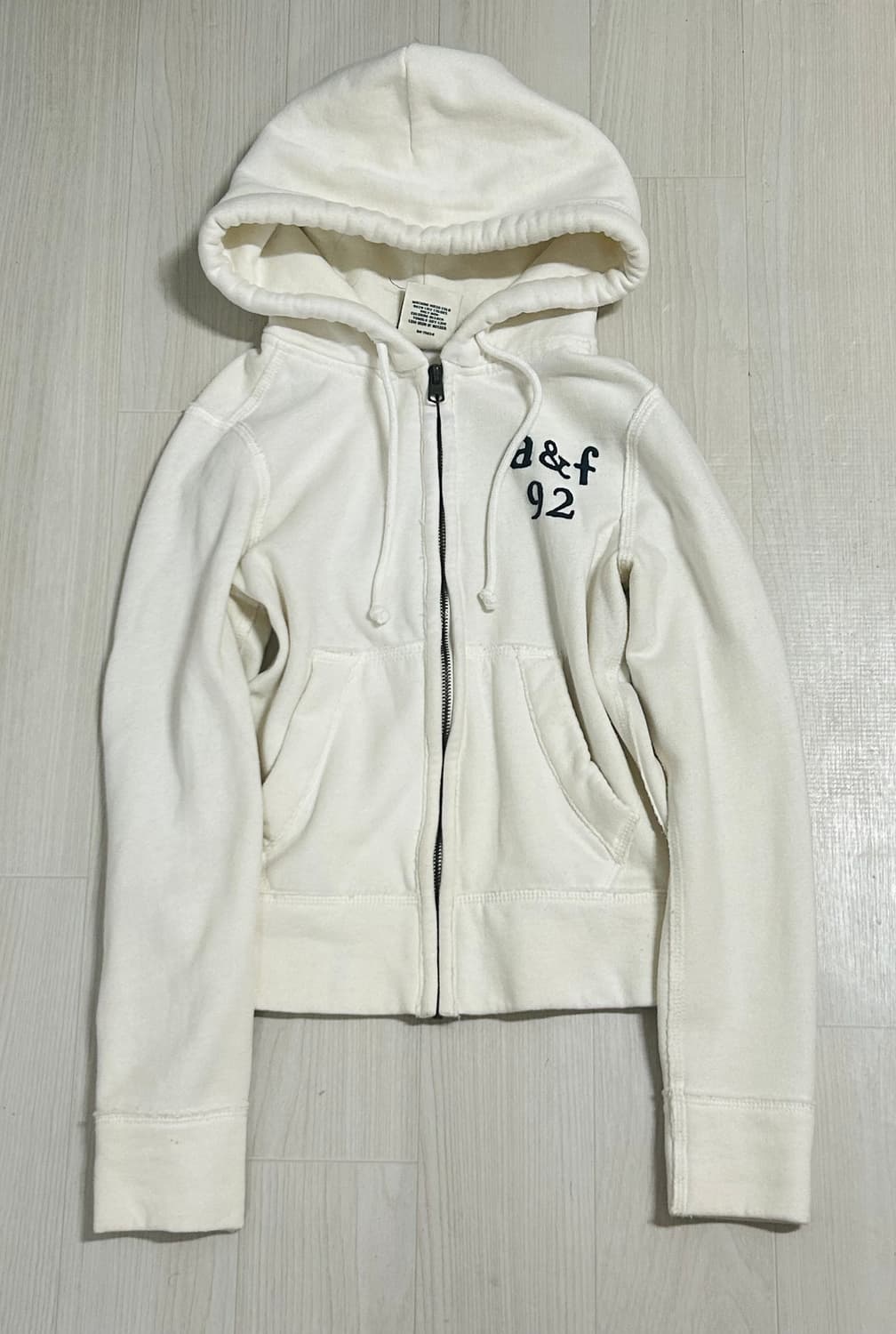 초희귀 대대장 아베크롬비 크림 아이보리 딱붙핏 후드집업 상품이미지1