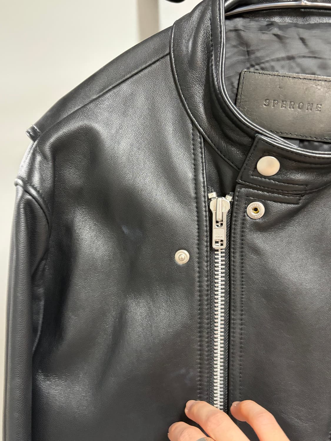 스페로네 램스킨 스퀘어 포켓 비이커 자켓 블랙 M 상품이미지4