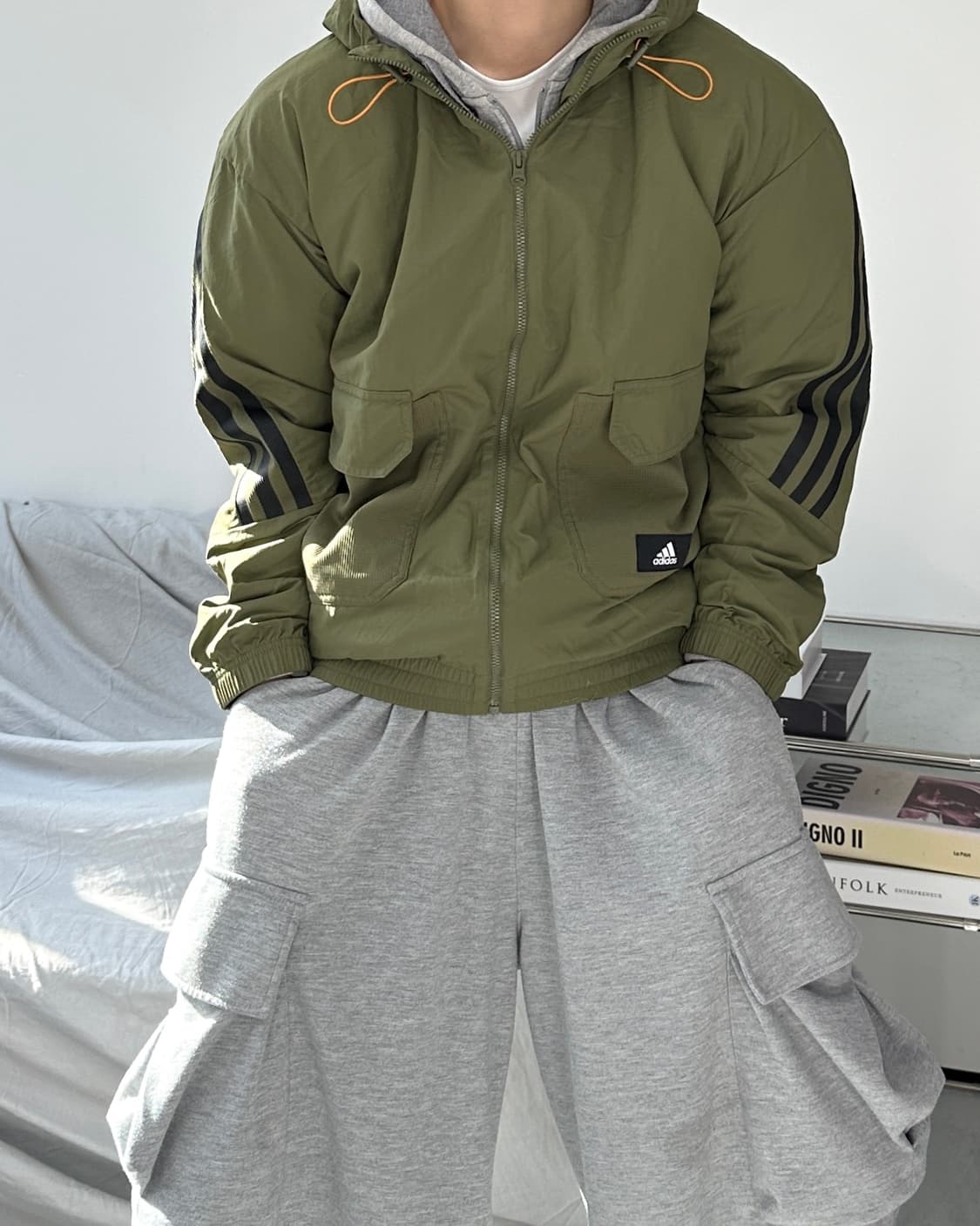 아디다스 FI 우븐 카키 바람막이 M 상품이미지1
