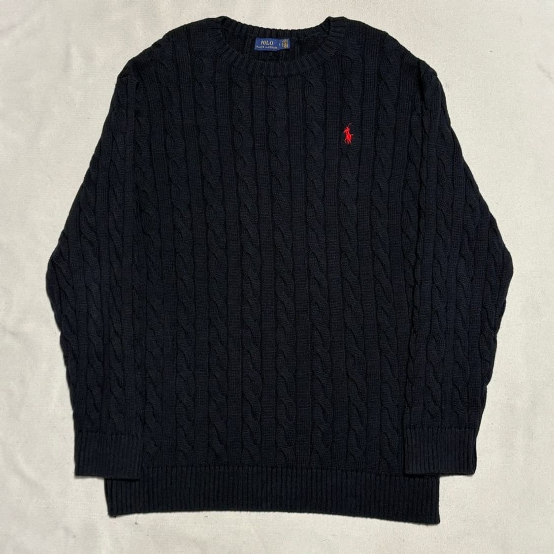 L 폴로랄프로렌 블랙 케이블 니트 상품이미지2