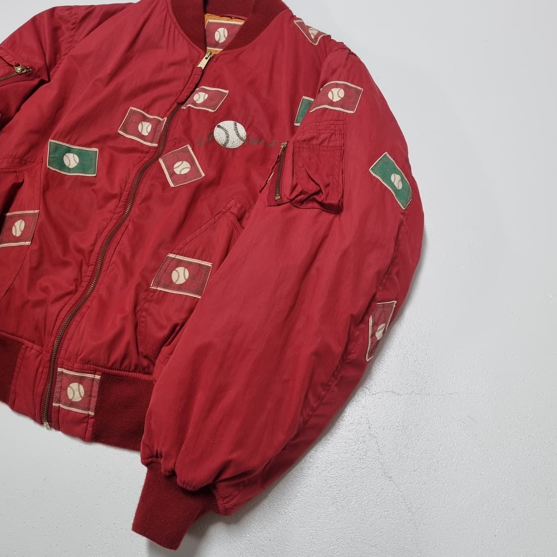 90'S KARL HELMUT 패치워크 봄버자켓 - L 상품이미지5