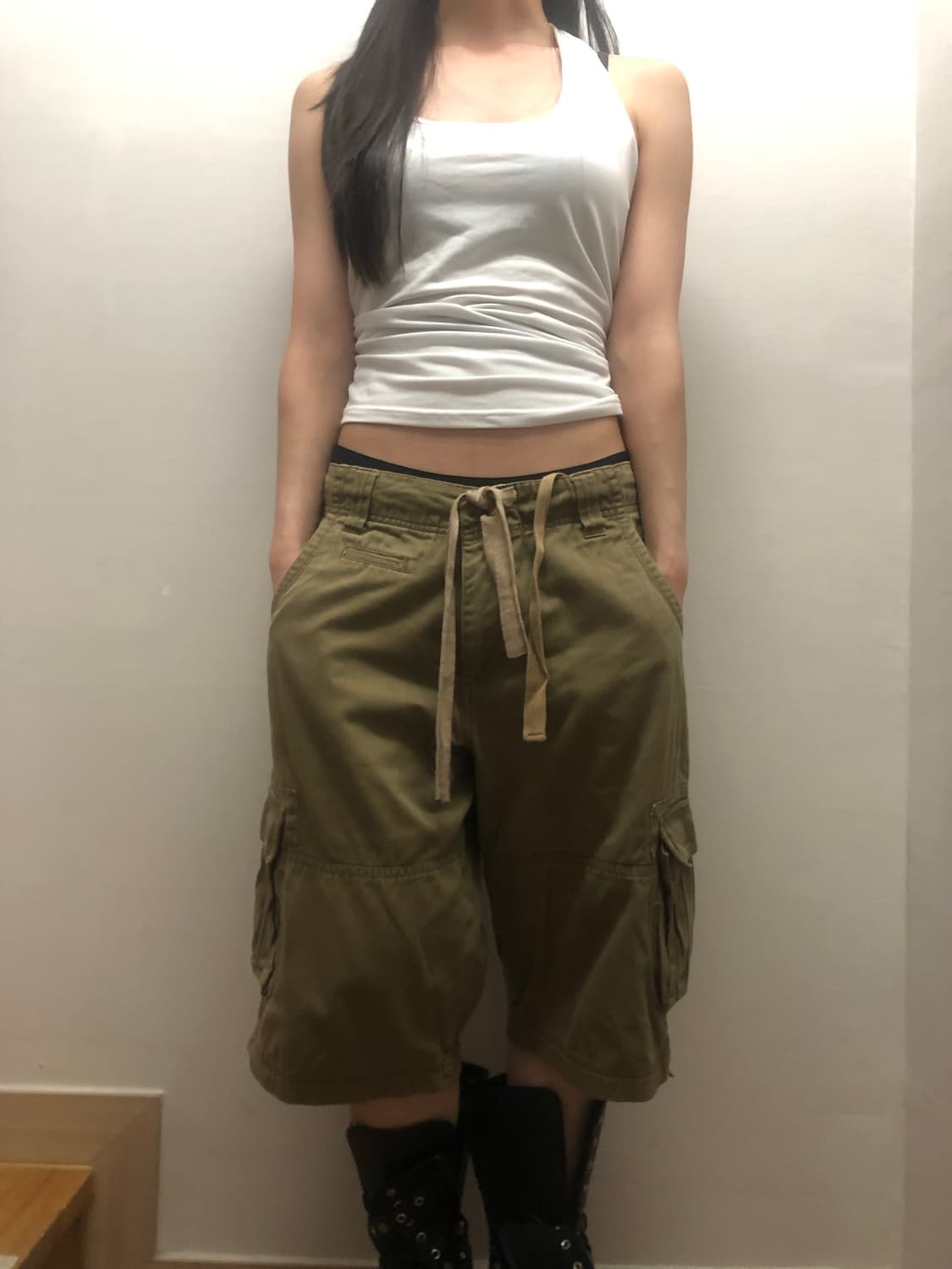 빈티지 브라운 카고 버뮤다 팬츠 상품이미지2