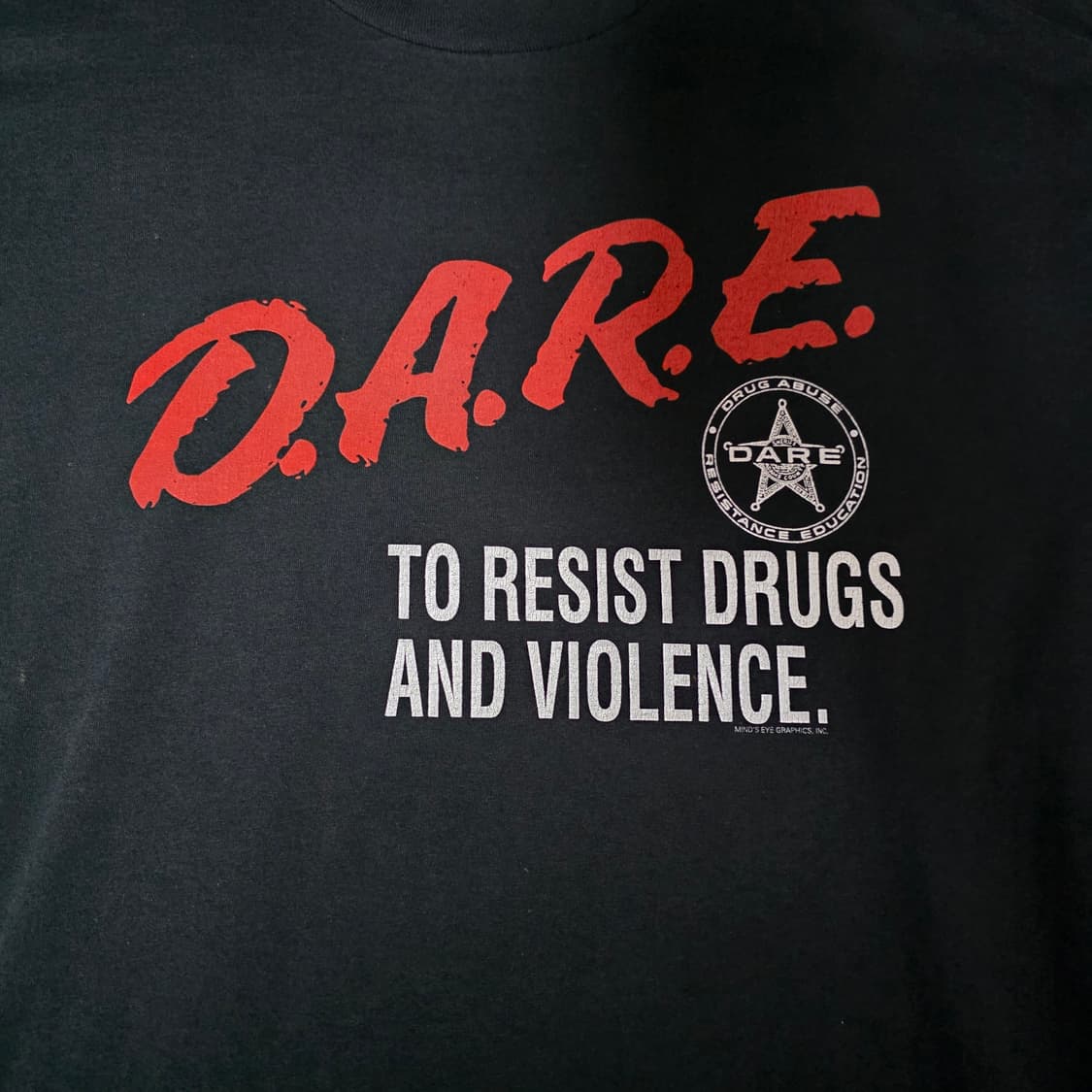 [XL] 90s 빈티지 DARE 티셔츠 블랙 ver. 후룻4 블리칭 상품이미지2