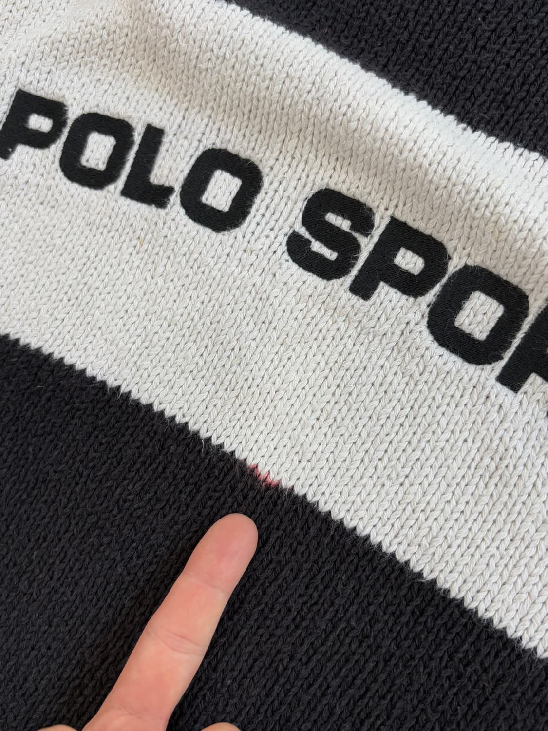 Polo Sport 폴로 스포츠 코튼 네이비 배색 라운드넥 니트  상품이미지5