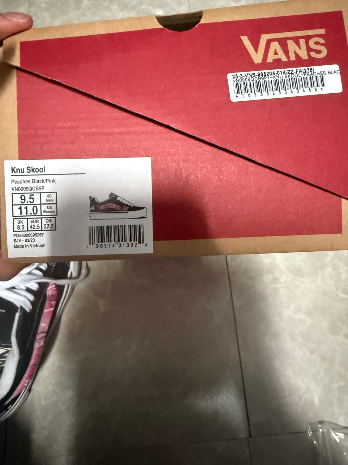 275사이즈 반스 피치스 크누스쿨 블랙 핑크 상품이미지8