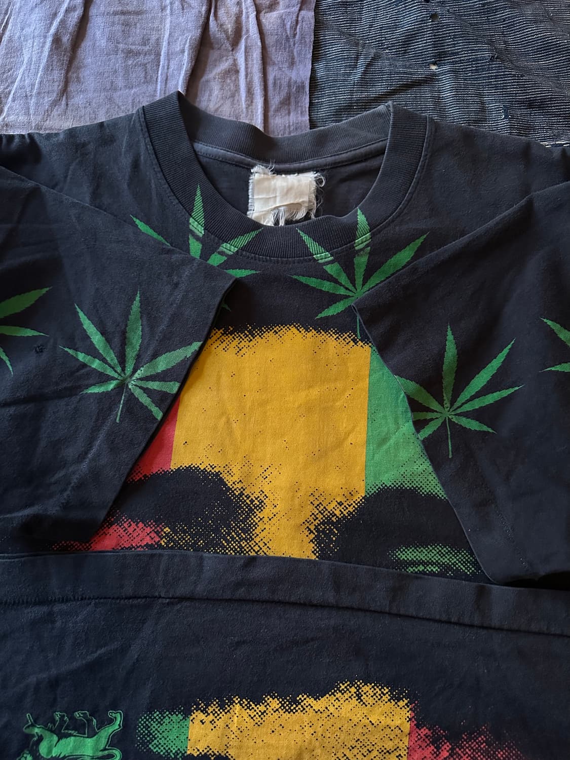 90s Bob Marley Mariuana Drug T Shirt 상품이미지4
