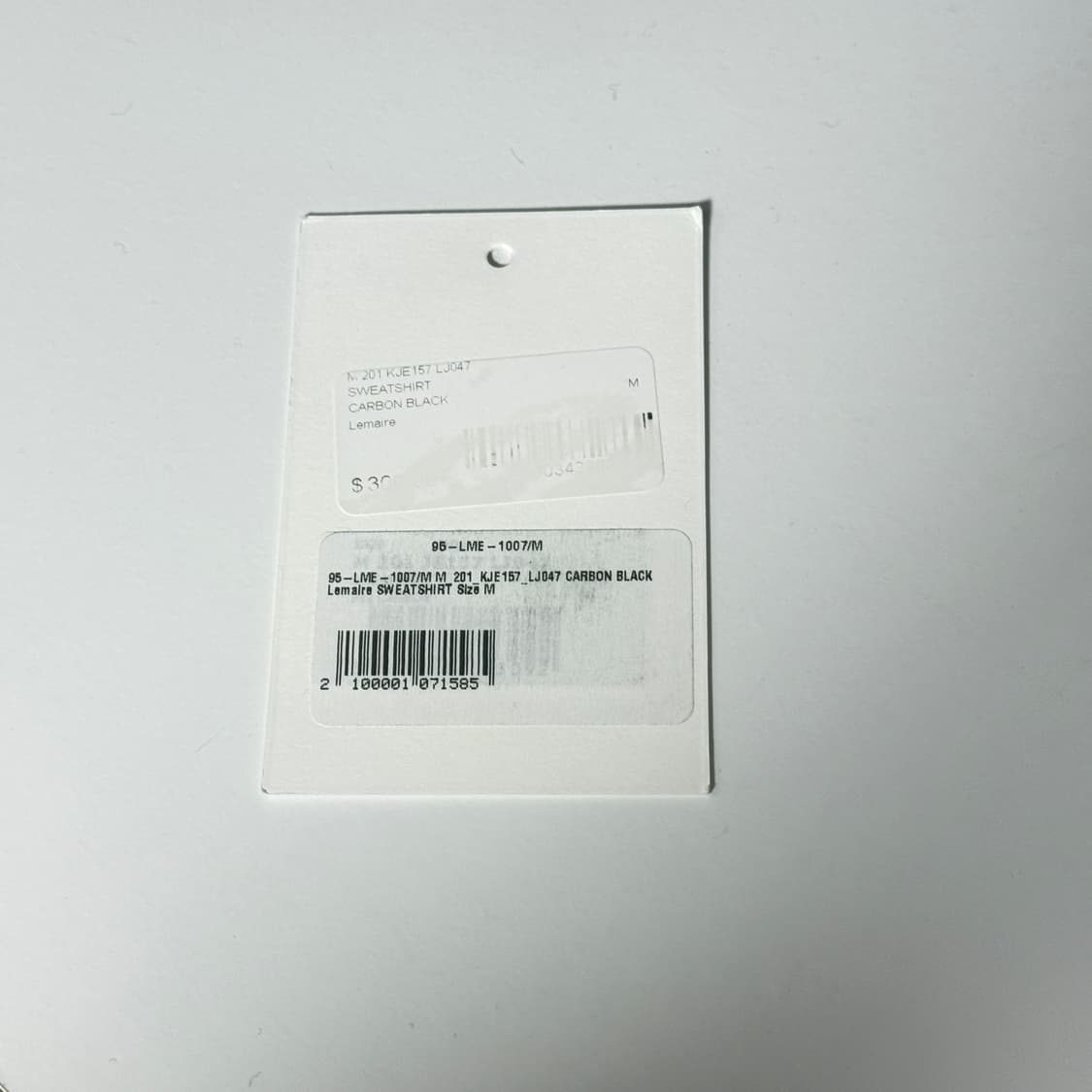 르메르 20SS 스웻트 셔츠 다크 카본 M 상품이미지9