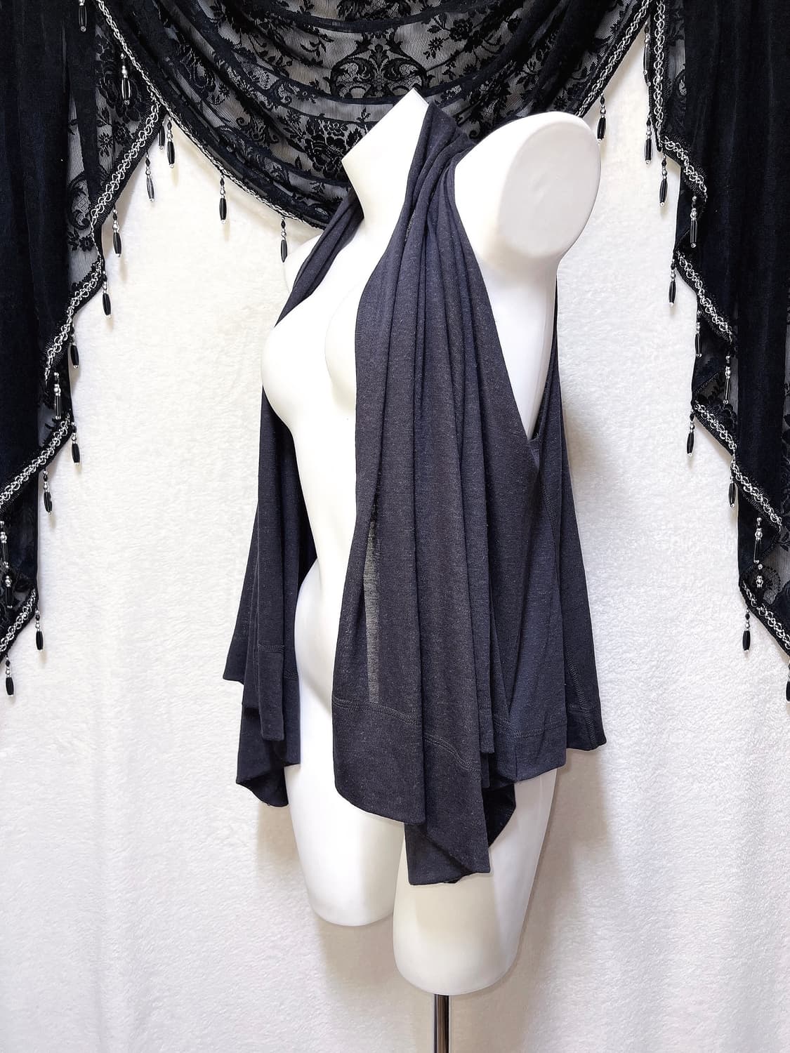 오리엔탈 드레이프 언발 레이어드 조끼 베스트 가디건 로브 페어리그런지 상품이미지2