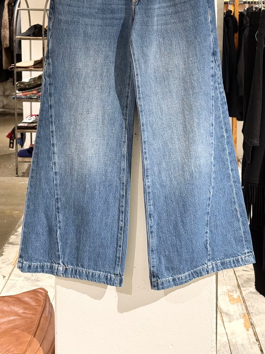 프레임 데님 절개 와이드 팬츠 상품이미지3