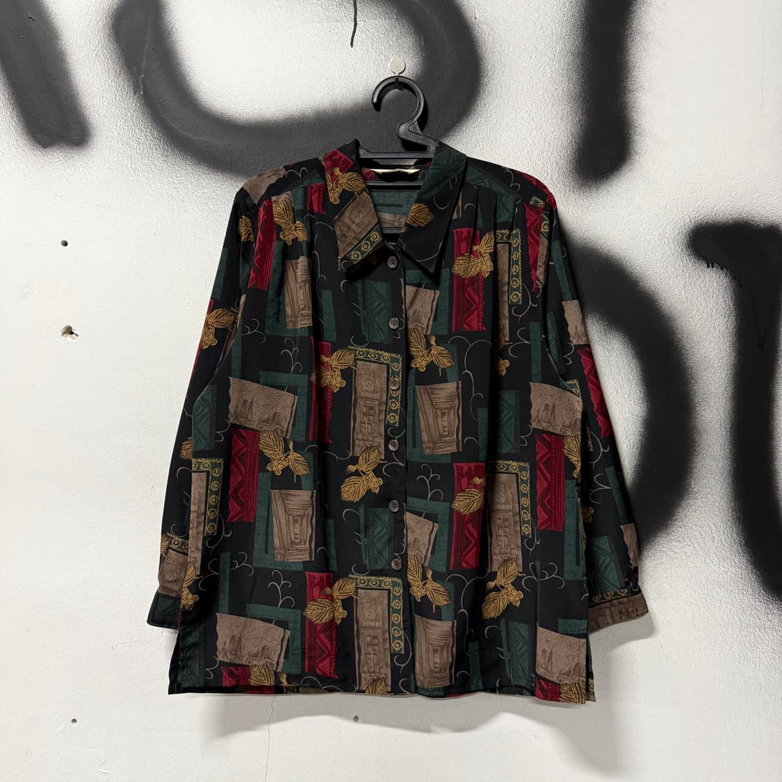 VTG 빈티지 바로크 멀티 패턴 핀턱 긴팔 셔츠 상품이미지1