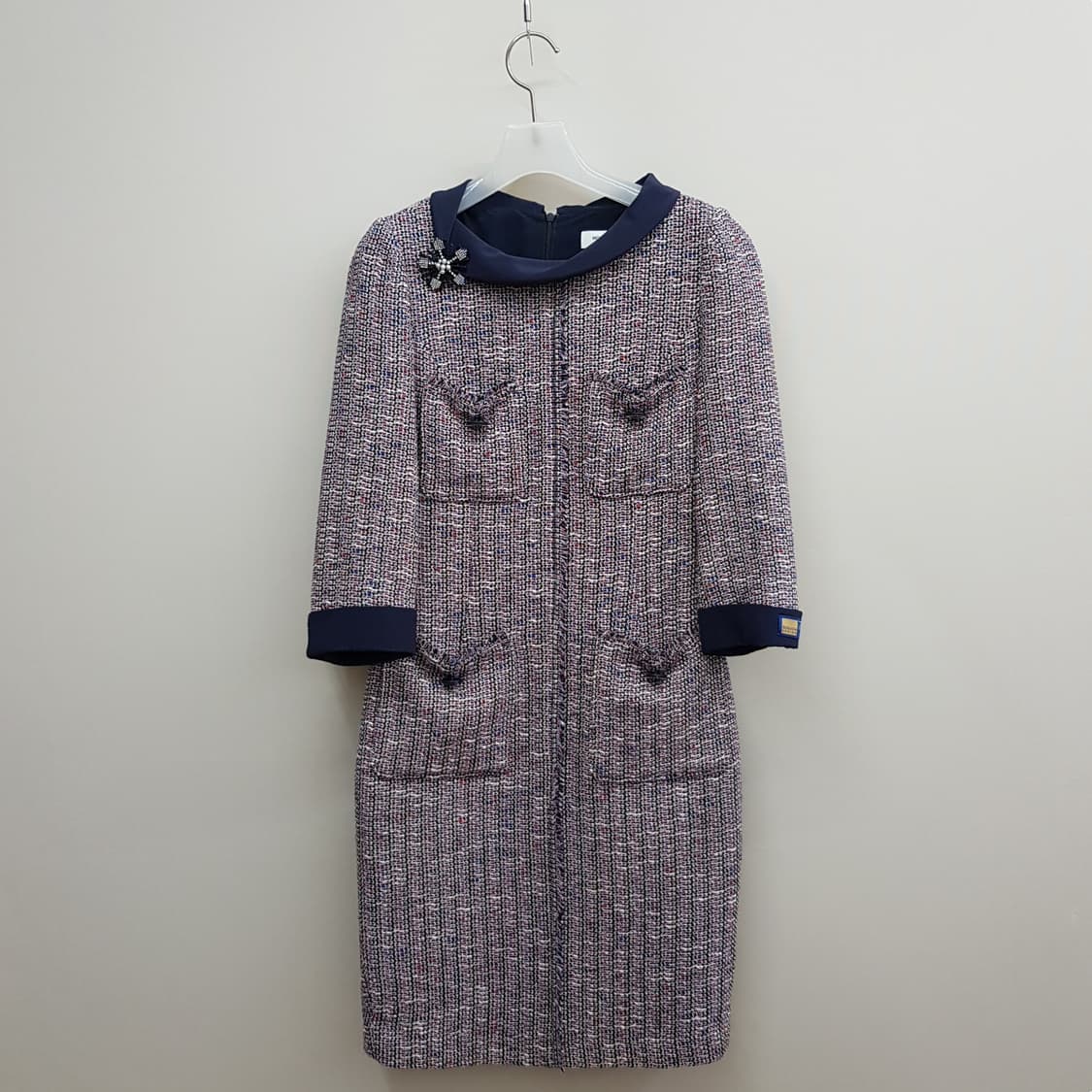 모조에스핀 트위드 원피스 55사이즈 상품이미지1