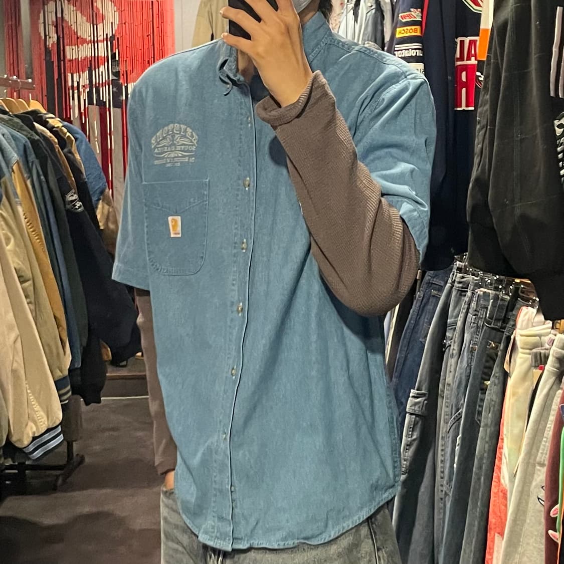 [IM] carhartt 칼하트 데님 반팔셔츠 상품이미지5