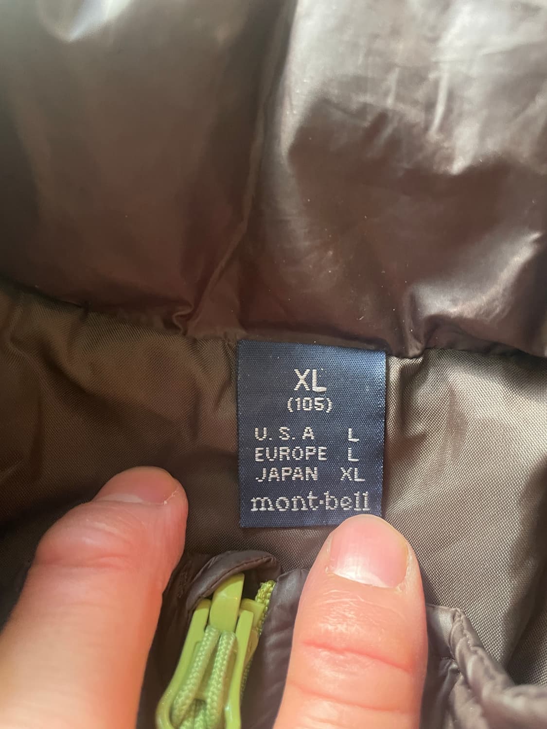 몽벨 경량 패딩 브라운 XL 상품이미지6