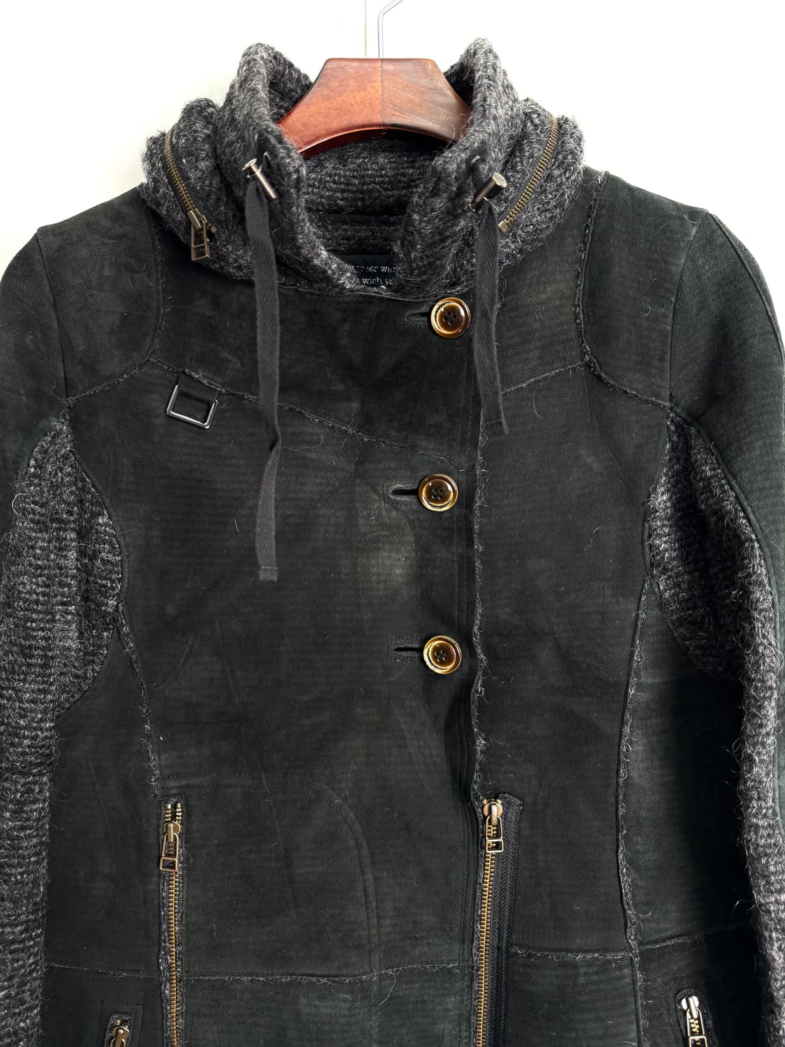 dw2r 레더 패치워크 코트 상품이미지2