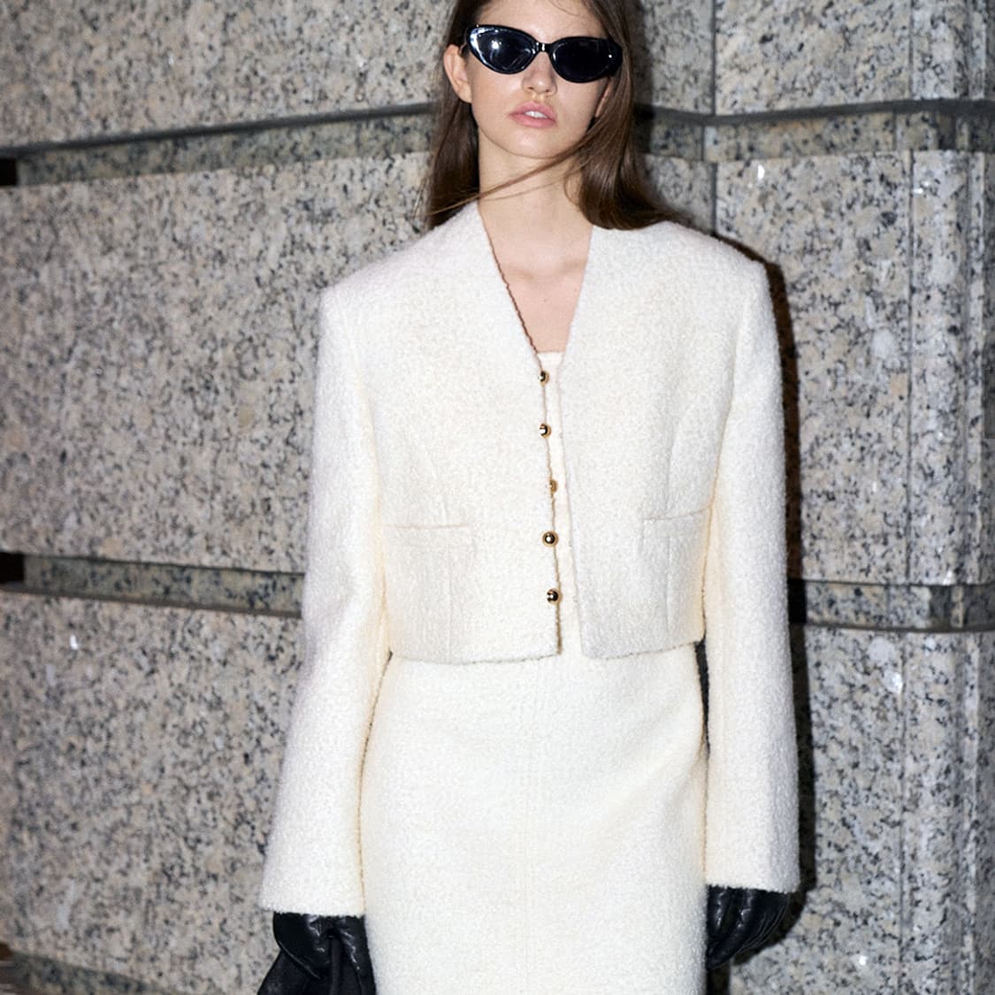 르네제이(RENE J) BOBO 부클 크롭 트위드 울자켓 55-66 상품이미지1