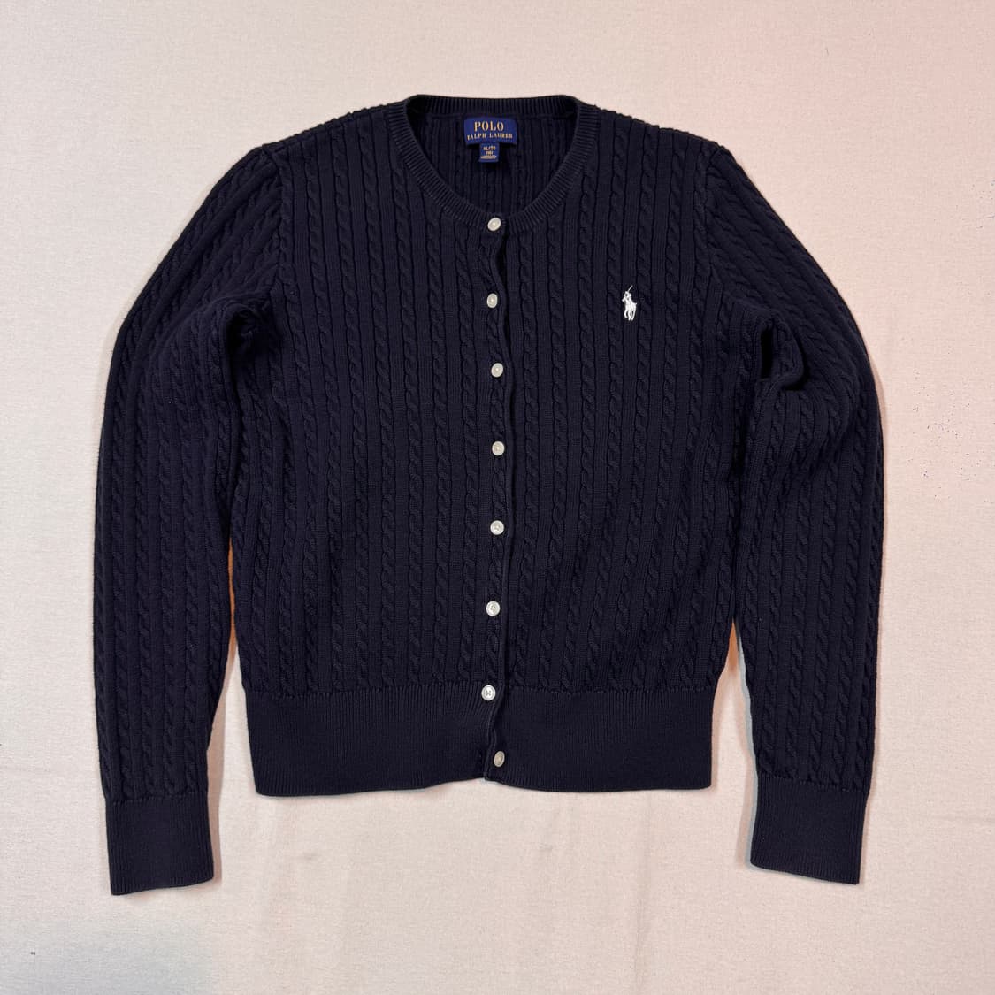 XS) 폴로 랄프로렌 코튼 케이블 꽈배기 가디건 네이비 보이즈 상품이미지1