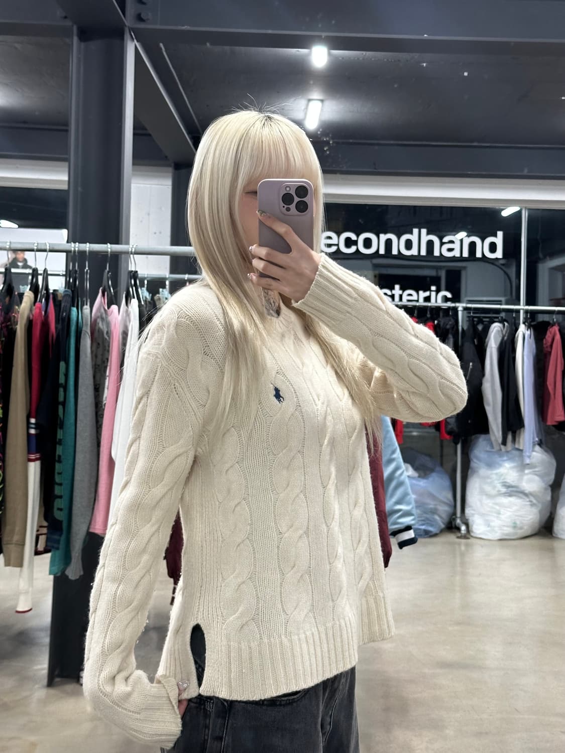 폴로 랄프로렌 케이블 사이드트임 니트 상품이미지2