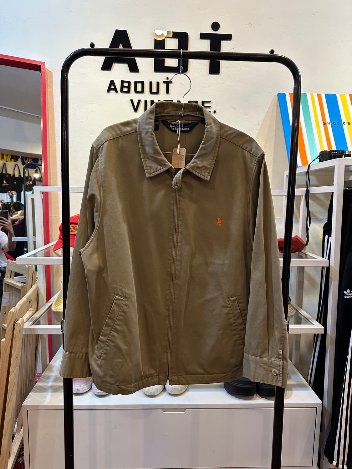 90s 폴로 랄프로렌 카키 스윙탑 블루종 자켓 XL 상품이미지1