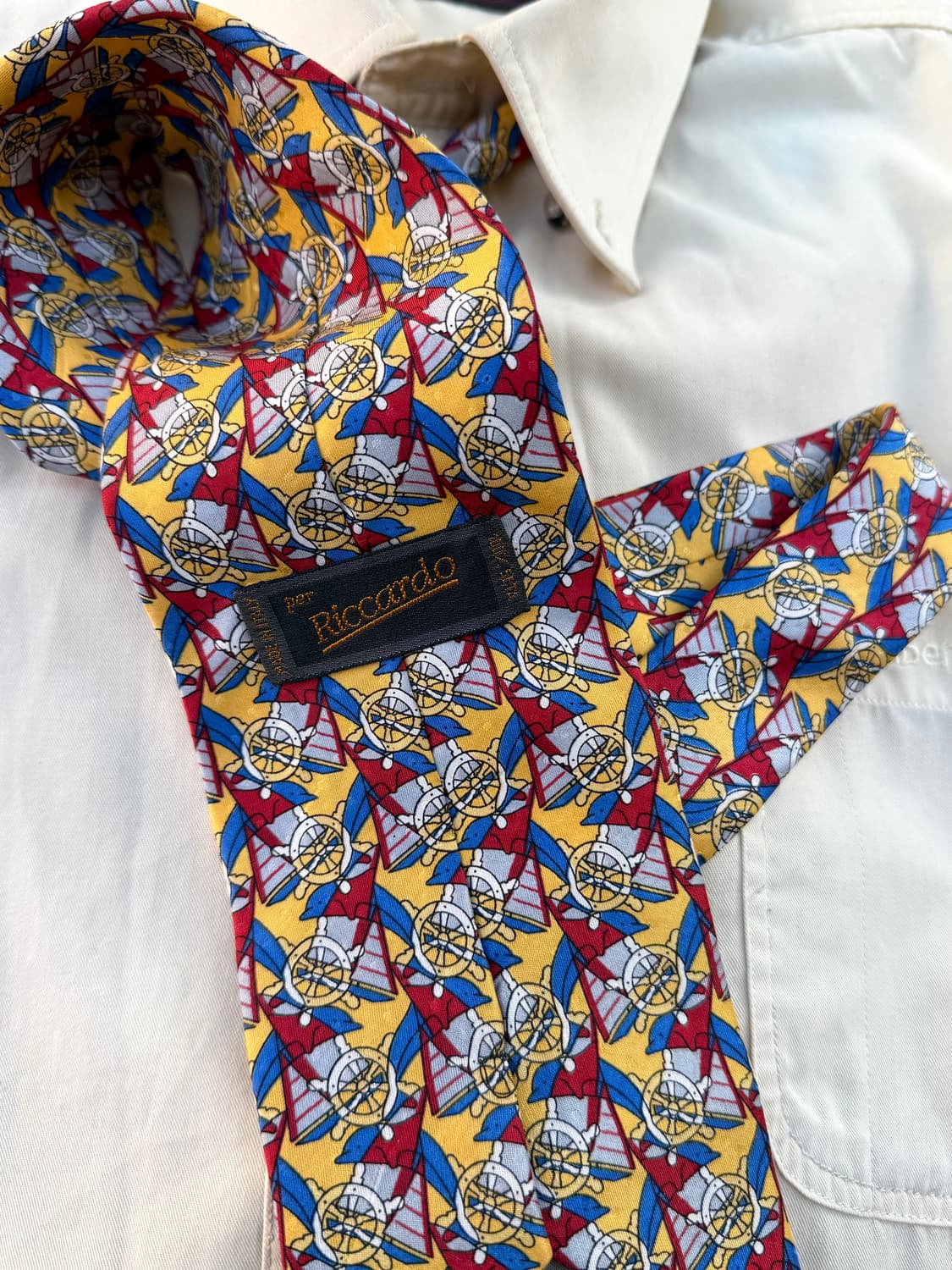 90-00s Riccardo 빈티지 실크 타이 (made Italy) 상품이미지3