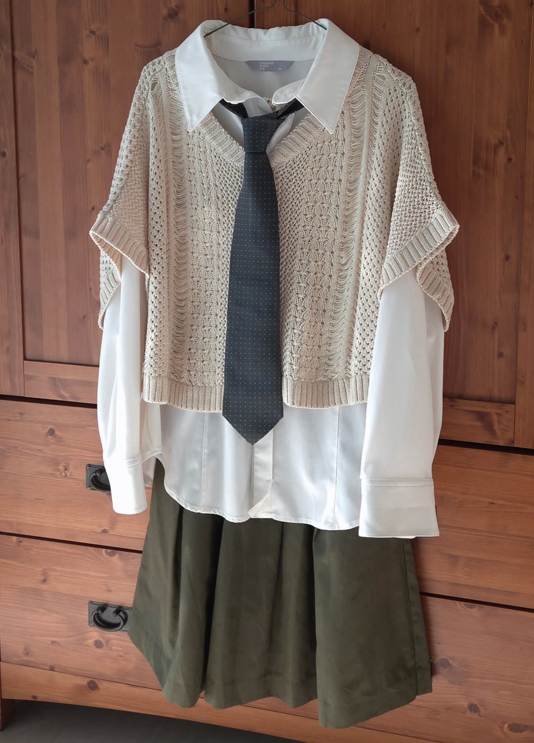 카키 프레피 모리 빈티지 코디 세트 상품이미지2