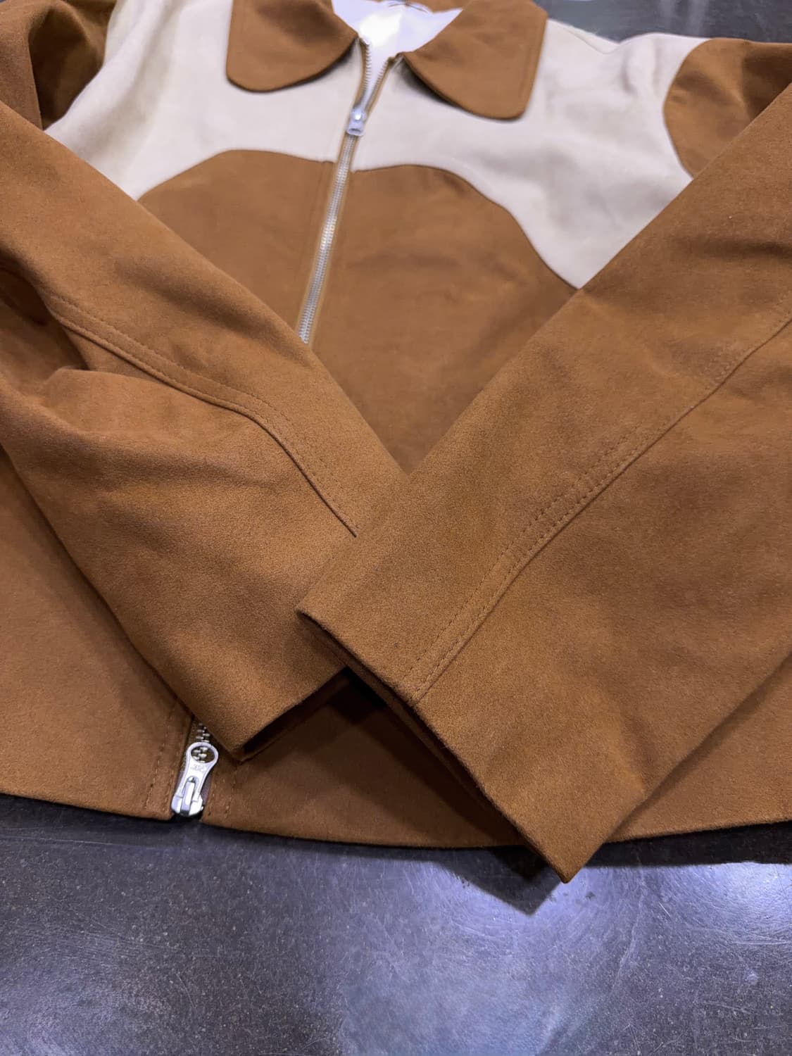 문선 유니섹스 웨스턴 스웨이드 집업 자켓 브라운 상품이미지9