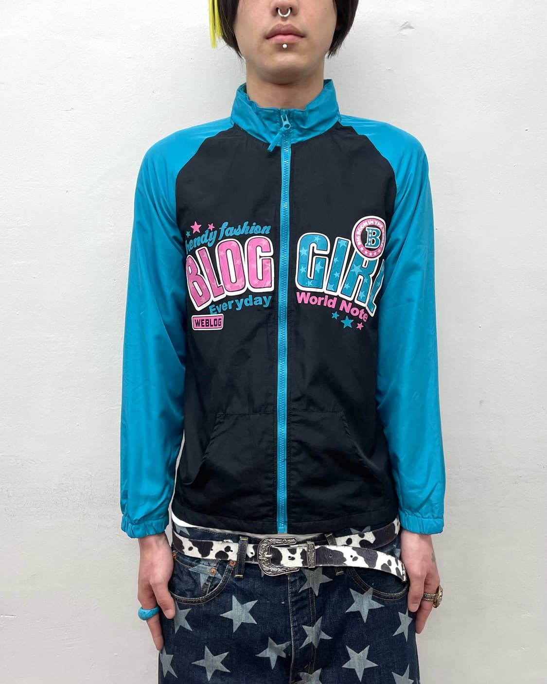blog girl retro blue zip-up 상품이미지1