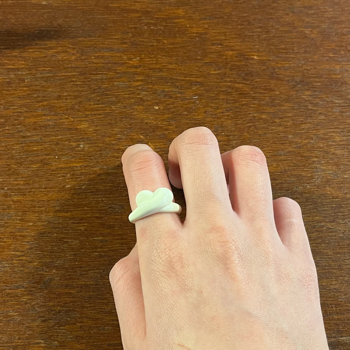 새상품 여성 신주 크림 하트 반지  상품이미지5