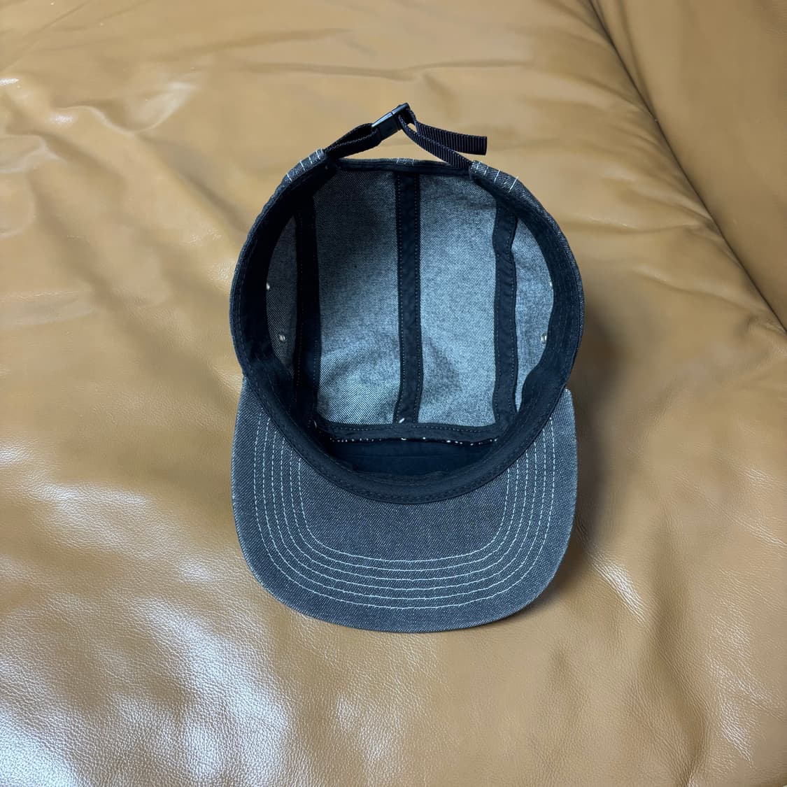 Supreme 슈프림 스티치 데님 블랙 캠프캡 모자 Denim Black 상품이미지6