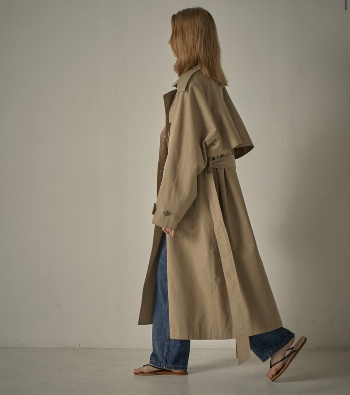 파사드패턴 클래식 트렌치코트 블랙 스몰S 상품이미지2