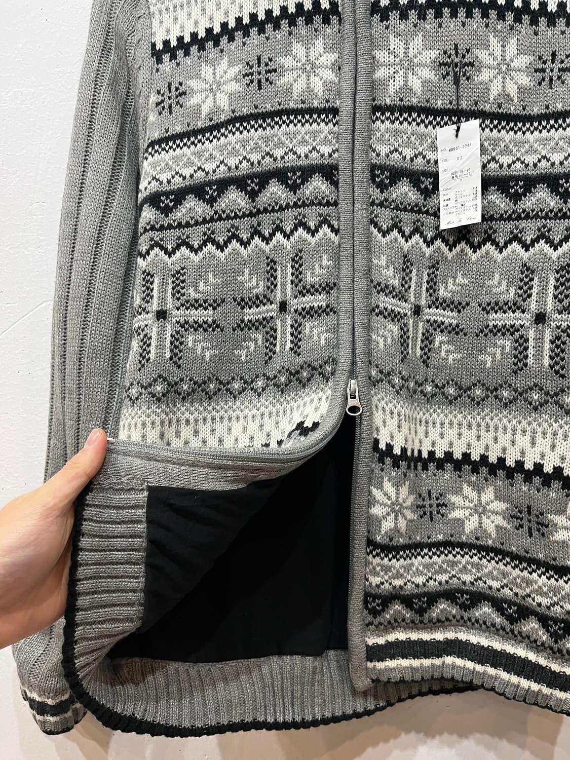 male&co 노르딕 니트집업 우먼즈 미사용품 상품이미지5