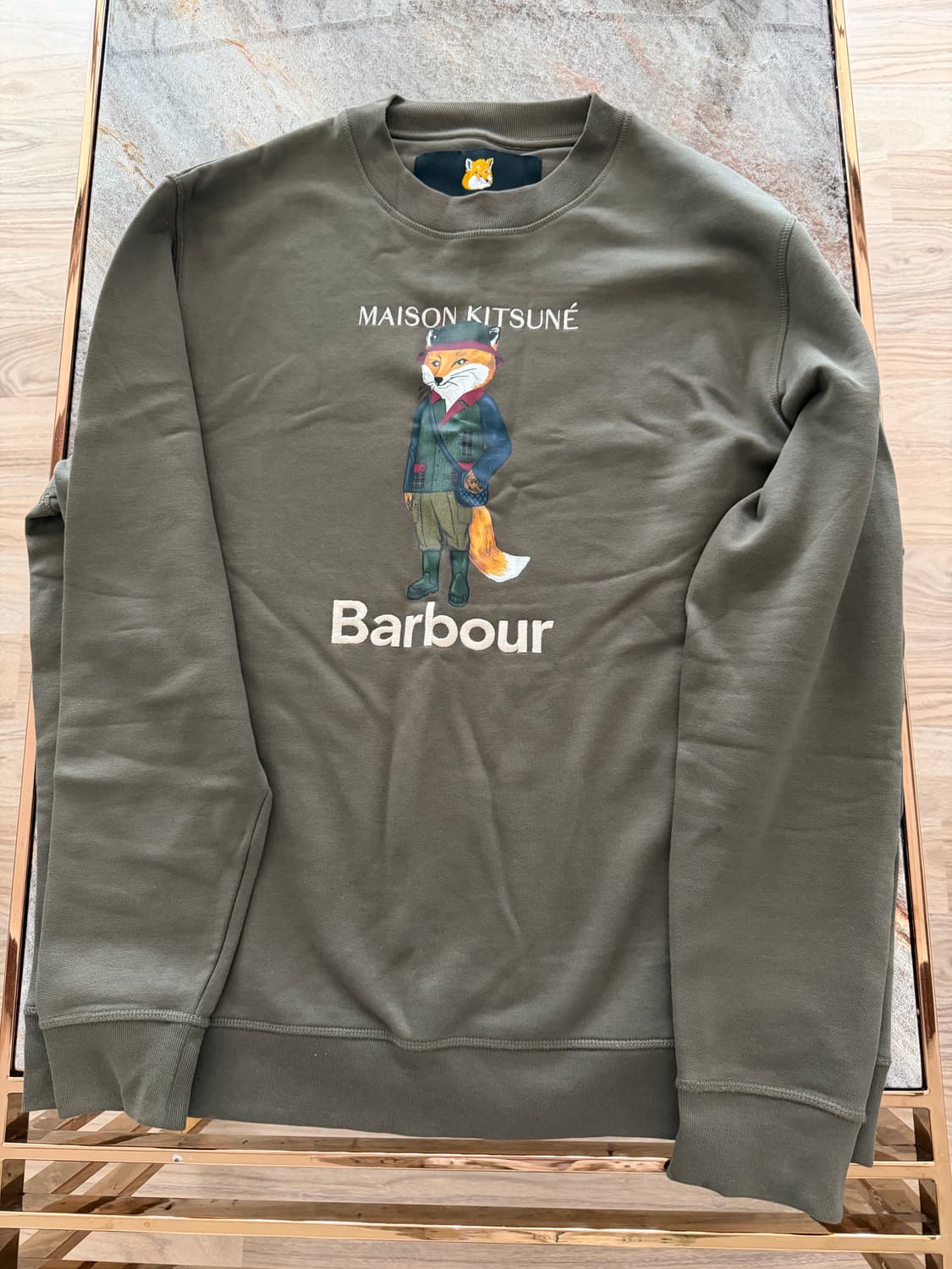 메종키츠네&바버 맨투맨 판매 L 사이즈 (약4회착용) 상품이미지1