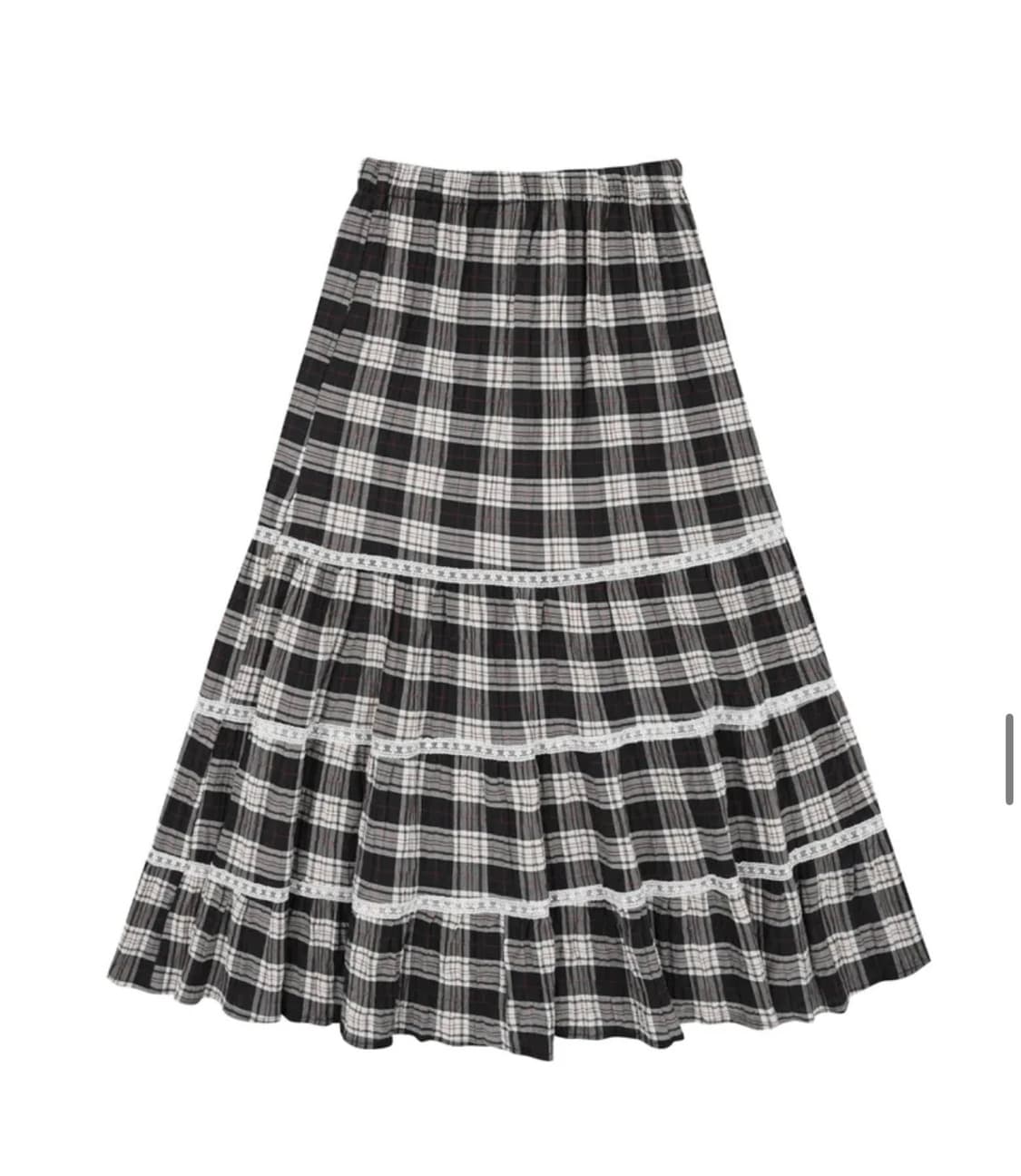 노컨텐츠 체크 캉캉 롱스커트 상품이미지5