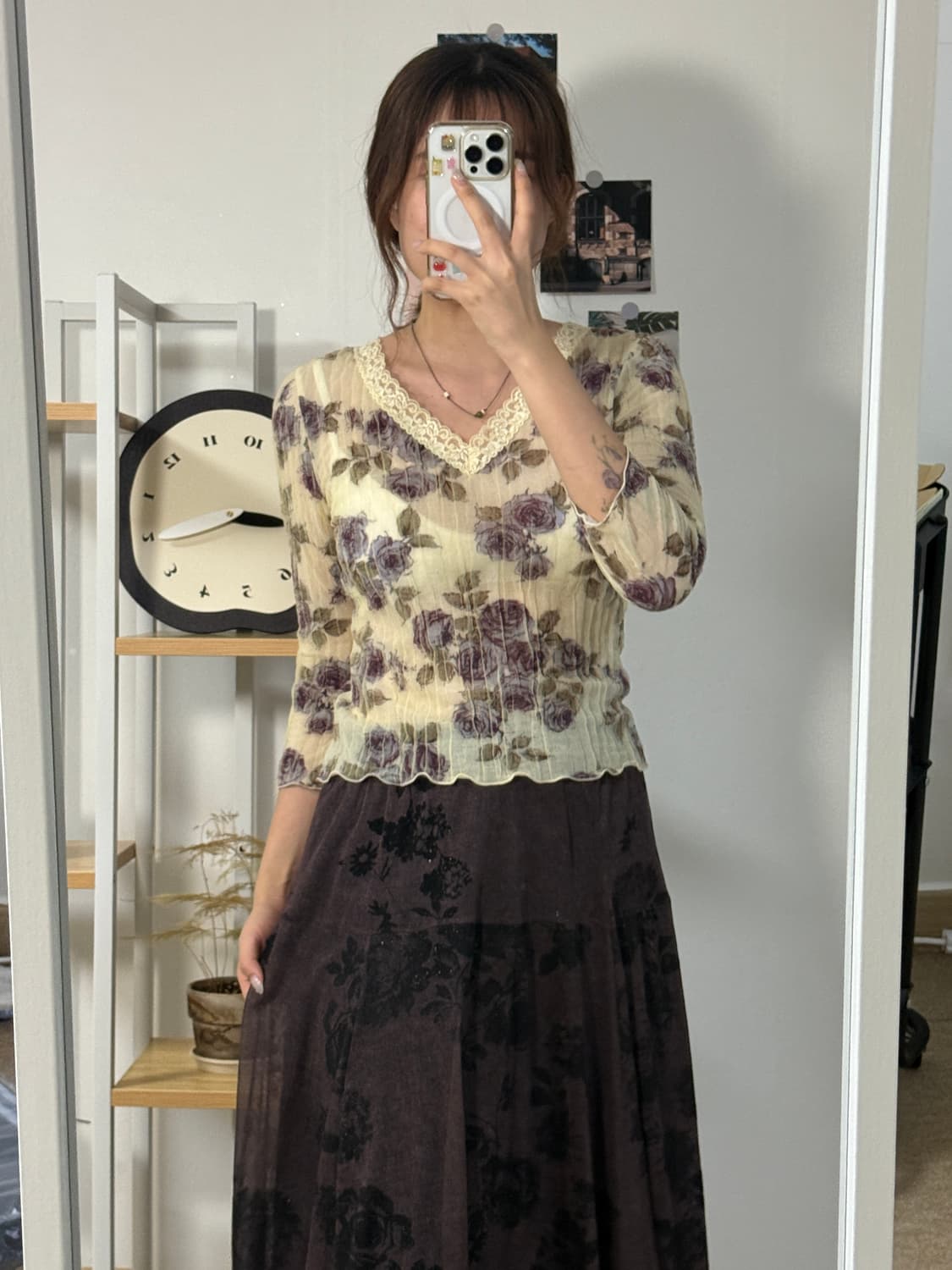 레스트로즈 purple flower top 상품이미지2