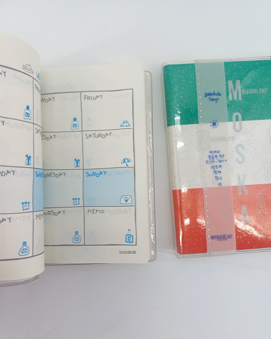 MOSKA MILANO 반짝이 펄 미니 밀라노  수첩 y2k 다이어리 상품이미지6