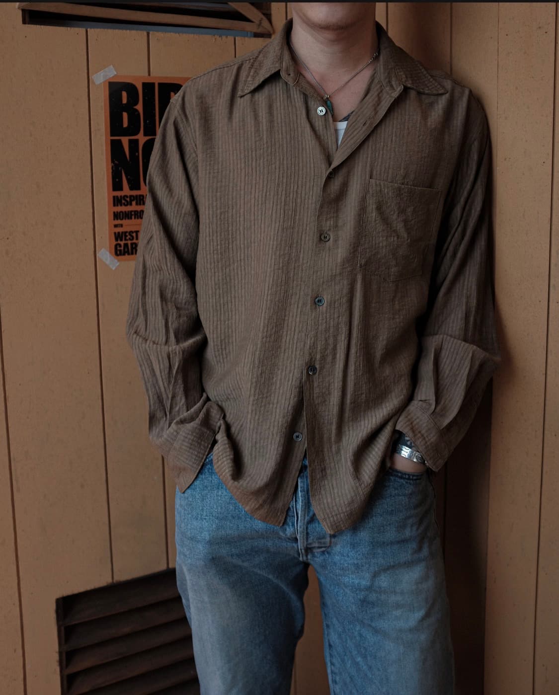 버드노트 PARADISE ROAD RAYON SHIRTS, CAMEL 상품이미지4