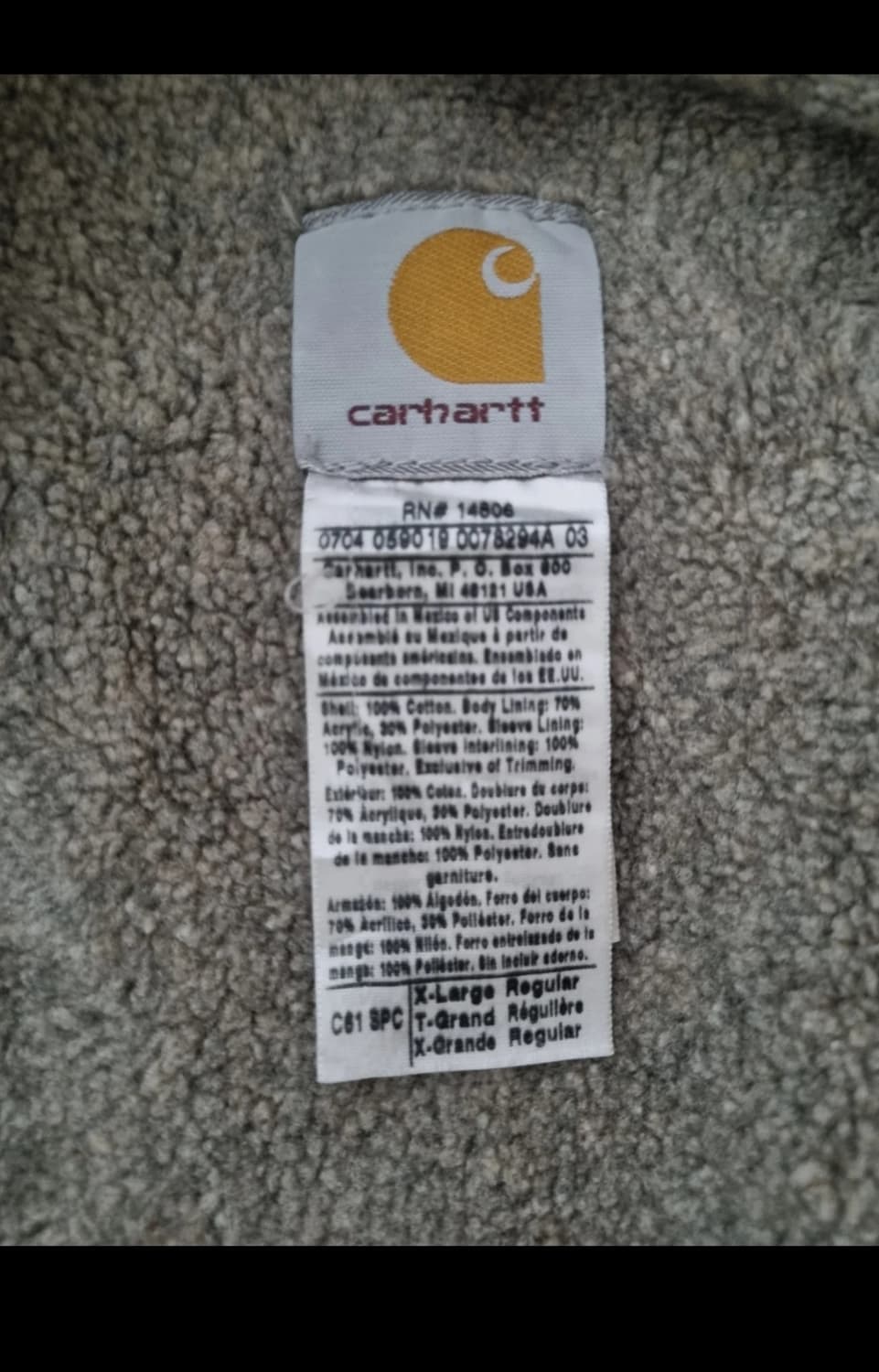 칼하트 워크자켓 61C 모스그린 상품이미지3