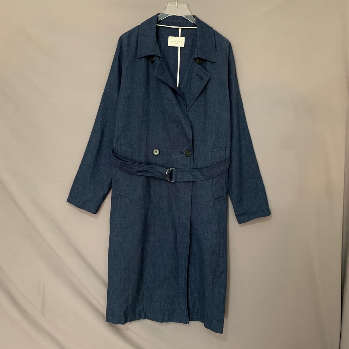 39 SANDRO 산드로 린넨 혼방 벨티드 트렌치 롱코트 상품이미지1