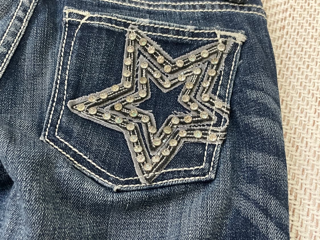 Miss me 미스미 별 스톤 자수 플레어 데님 팬츠 goa J03564 상품이미지3