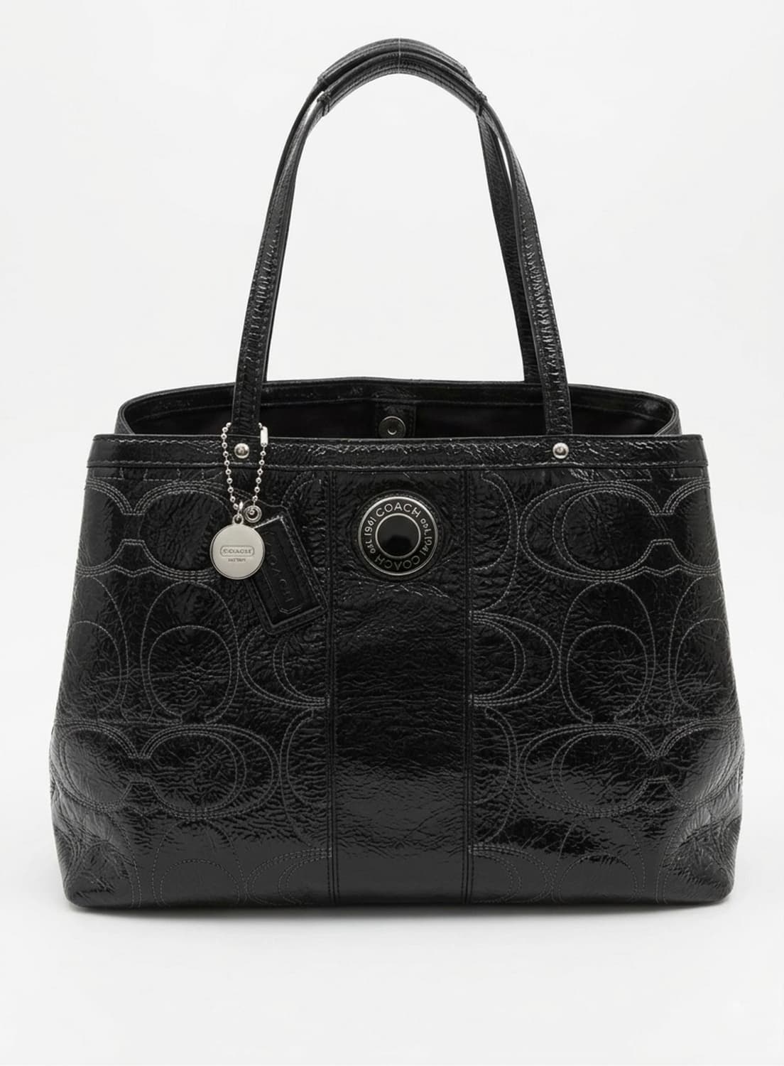 코치 블랙 레더 시그니처 엠보싱 숄더백 상품이미지3