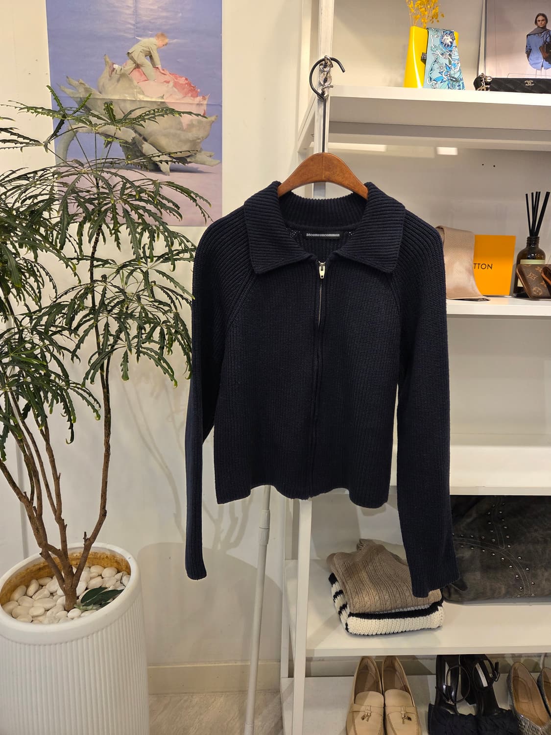 38컴온커먼  카라 집업 가디건 상품이미지1