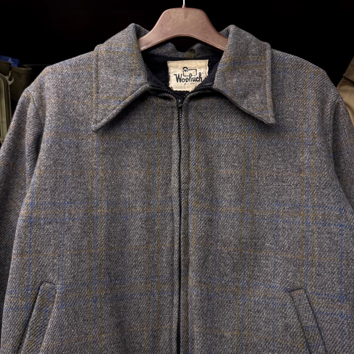 60s 울리치 쉐르파 라이닝 퓨어 울 워크 클래식 블루종 자켓 N237 상품이미지3