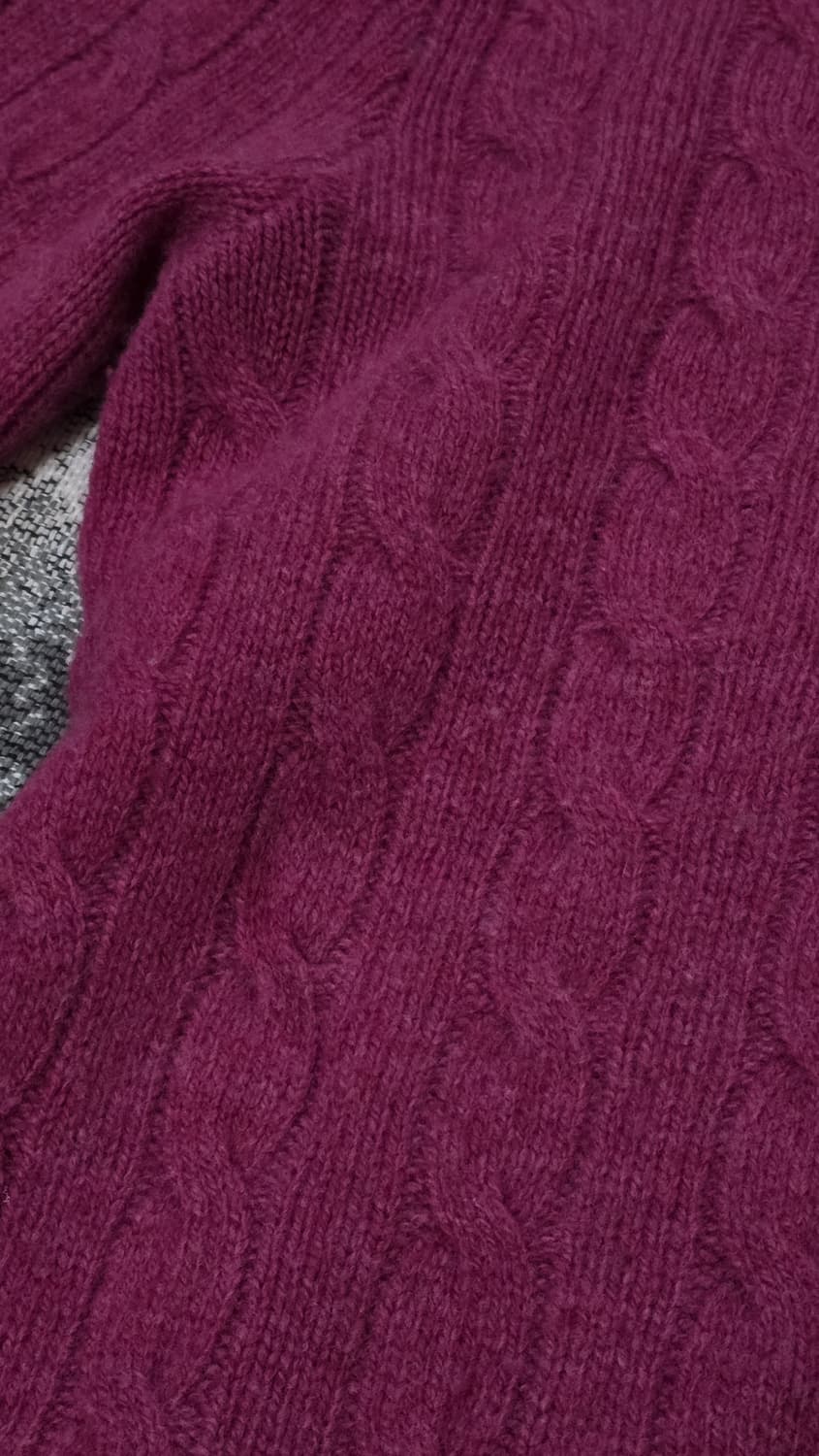폴로 랄프로렌 울캐시미어 케이블 니트 버건디 S 상품이미지8