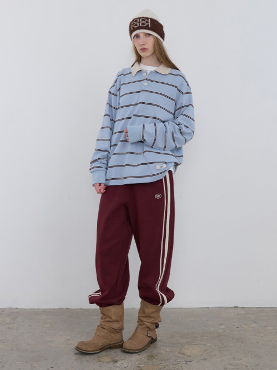 기준 스트라이프 롱 카라티 상품이미지3