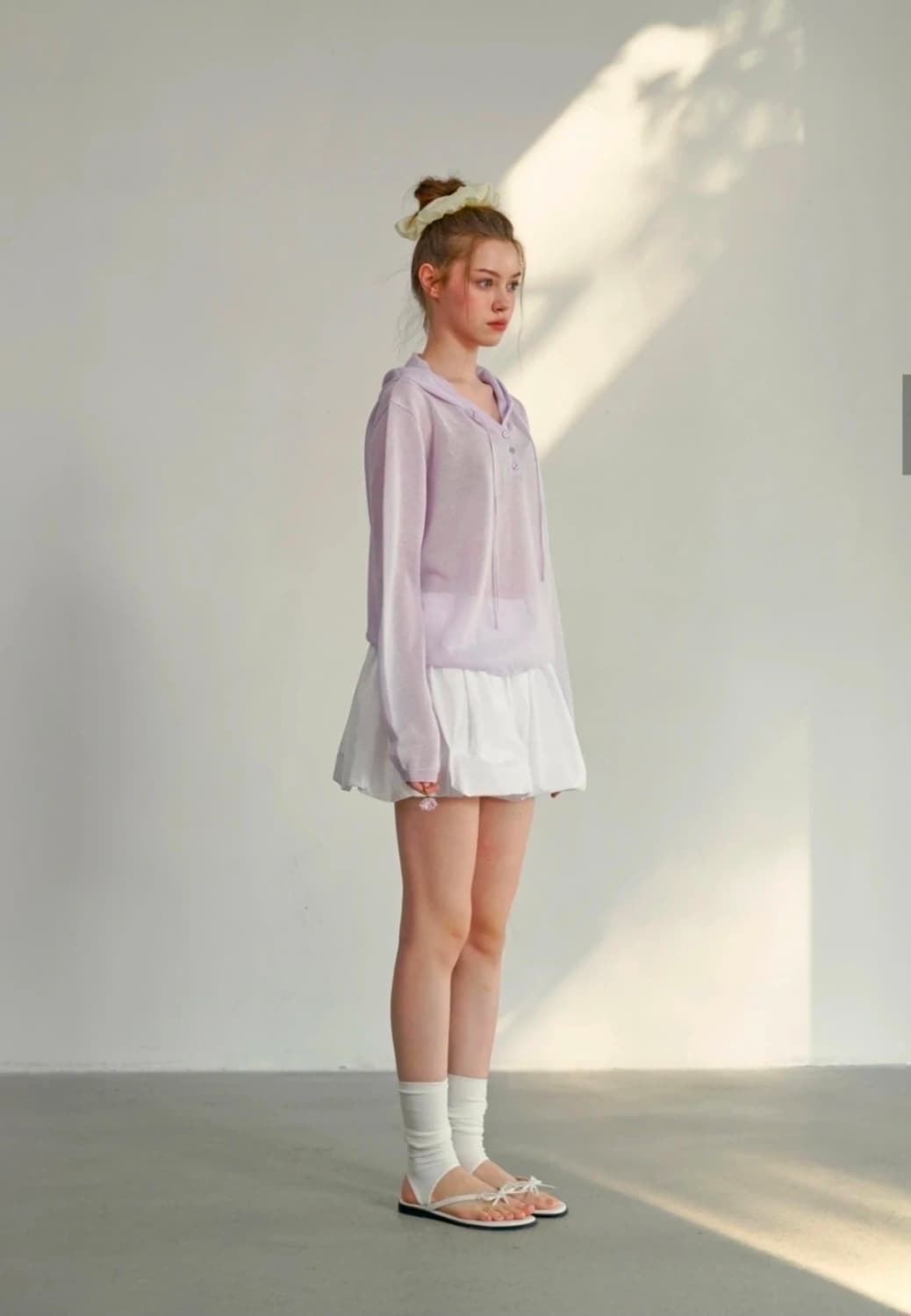 무드인사이드 우먼 사이드 리본 벌룬 미니 스커트 상품이미지4