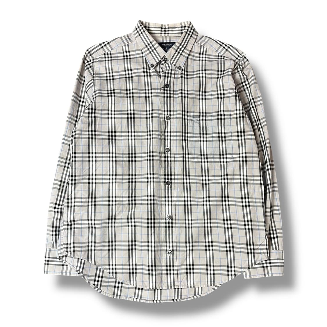 버버리 런던 미니로고 그레이 노바 체크 셔츠 L 상품이미지1