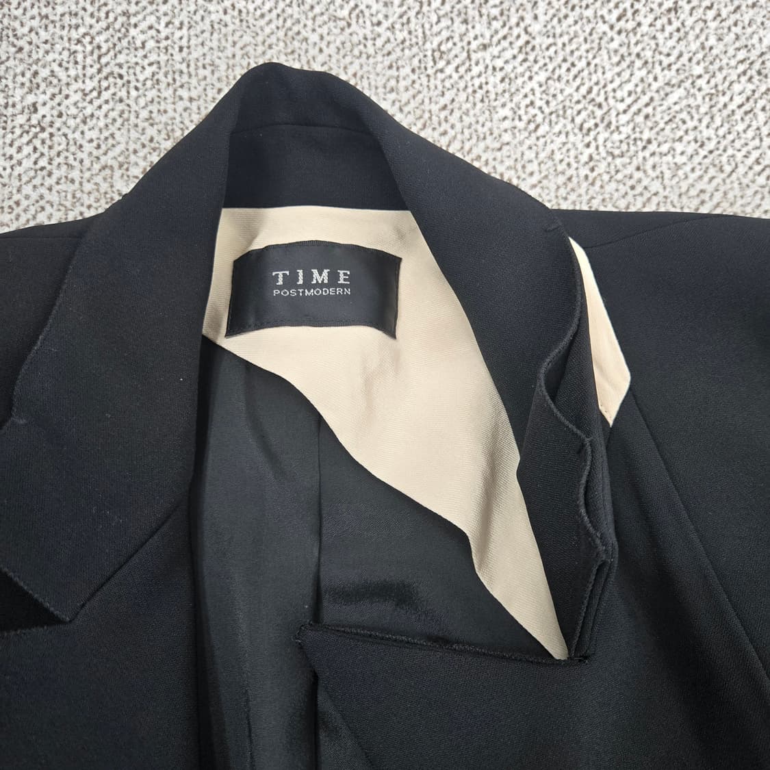 0187타임 실크견 블랙 금장 버튼 더블 브레스트 자켓 66 상품이미지5