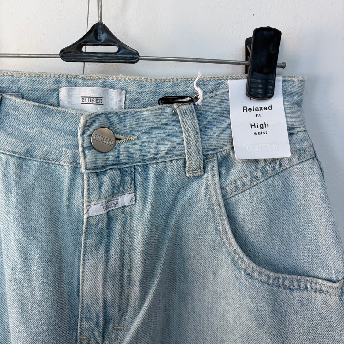 클로즈드 와이드 데님 팬츠 연청 상품이미지2